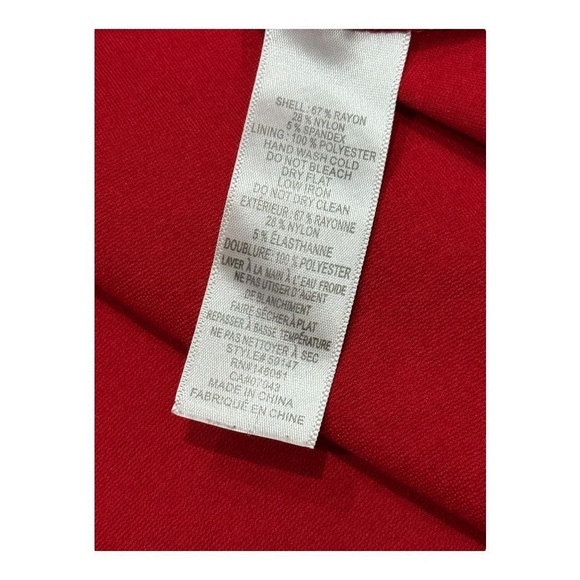 Monteau Dress Womens Medium Red Fit And Flare Sleeveless Scallop Neckline Party - Picture 7 of 8